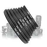 Adaptador Len 8 PCS Metal Step Up Rings Universal Lens Filter Adapter Set Construção De Liga De Alumínio De Qualidade Premium Filtros De Montagem De 49 Mm A 52 Mm A 55 Mm A 58