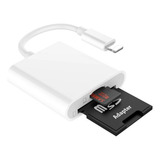 Adaptador Lightning Leitor Cartão Memoria Sd Tf iPad iPhone