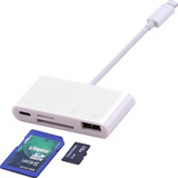 Adaptador Lightning Leitor Cartão Sd Tf Usb iPhone iPad
