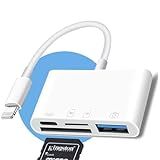 Adaptador Lightning Leitor De Cartão SD Micro SD USB Para IPhone IPad Câmera Suporte Leitor Cartão De Memória Portátil Sd Tf Plug And Play Adaptador De Câmera Lightning Para USB