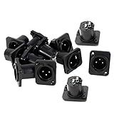 Adaptador Macho XLR QMseller Conector Montado Em Painel Terminal Reto 12 Peças