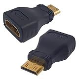 Adaptador Mini HDMI Macho Para HDMI Fêmea 1080p Full HD 1 4 Ponta Dourada Conexão Perfeita CompleteStore 