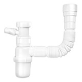 Adaptador P Maquina Lavar Louça Sifão Copo Sanfonado Pia Cor Branco