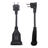 Adaptador Para Tomada 90 Graus 10a Fêmea 3p Para 10 Macho 2p