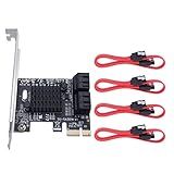 Adaptador PCIE Para Cartão SATA PCI E PCI Express Para SATA3 0 Placa De Expansão 4 Portas SATA3 Para Marvell 88SE9215 Chip SSD HDD IPFS Mineração