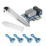 Adaptador PCIe Para SATA 4 Portas Com 4 Cabos SATA Controlador PCIe 3 0 Para SATA 3 0 Placa De Expansão PCI Express X1 Suporta SSD E HDD