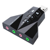 Adaptador Placa De Som Usb 7 1 Adaptador Áudio Notebook Pc C