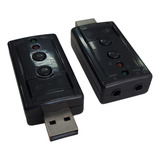 Adaptador Placa De Som Usb 7 1 Canais Virtual Ausb71