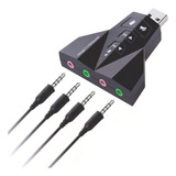 Adaptador Placa De Som Usb 7 1 Entrada P2 Fone E Microfone