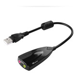 Adaptador Placa De Som Usb 7 1 Entrada P2 Fone Microfone