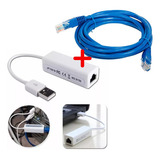 Adaptador Placa Rede Rj45 Usb Internet Notebook Pc Cabo 5m