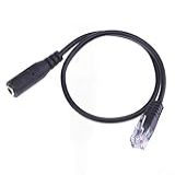 Adaptador RJ9 Para Ouvido - Cabo Conversão Micro3-5 Mm - Conversor Ouvido Telefone Compatível Para Teleescritório- Cabeça Redonda E Cabeça