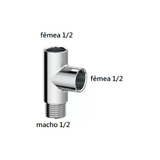 Adaptador T De Latão Cr Rosca Macho 1 2 X Fêmea X Fêmea 1 2