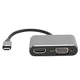 Adaptador Tipo C Para HDMI VGA  Estação De Ancoragem USB C 5 Em 1 Tipo C Para HDMI VGA USB3 0 PD  Carregamento De áudio E Notebook Hub De 3 5 Mm