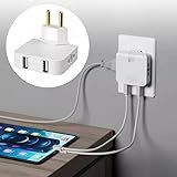 Adaptador Tomada Benjamin Articulado Bivolt Com Duas Entradas USB Conecta 4 Dispositivos Simultaneamente Ideal Para Viagens Compacto E Portátil Suporte Até 10A Compatível Até 220V