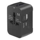 Adaptador Tomada Universal Com Usb E Usb c Viagem 150 Países 110v 220v