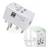 Adaptador Tomada Viagem Internacional 2 Usb Carregamento Cel