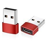 Adaptador USB A Macho X Tipo C Fêmea - OTG Vermelho