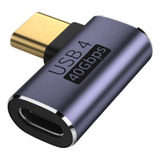 Adaptador Usb c 4 0 90 40gbps Macho Para Fêmea Áudio Vídeo