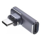 Adaptador Usb C Macho Femea 90 Graus Magnético 40gbps