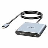 Adaptador USB C Para HDMI Duplo 4K 60Hz Divisor 2 Monitores De Exibição Estendida Hub Tipo C Estação De Ancoragem Múltipla Para Laptop DP Alt Mode Necessário Compatível Com Thunderbolt 3