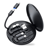 Adaptador Usb C Para Usb Lightning Micro Kit Estojo Com Cabo Cor Preto