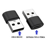 Adaptador Usb Tipo C Fêmea P Usb 2 0 Macho Cor Preto