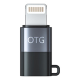 Adaptador Usb Tipo C P Lightning Para iPhone Fone Microfone Cor Preto E Cinza