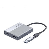 Adaptador Usb usb c Para Dual Hdmi Compatível Com M1 m2