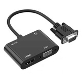 Adaptador Vga Para Vga hdmi Com Saída De Áudio Jack 3 5mm