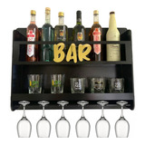 Adega Bar Barzinho De Parede Com Porta Taça Mdf Boteco Decor