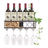 Adega De Parede Bar Porta Taça Rolhas 5 Garrafas Vinho Wine