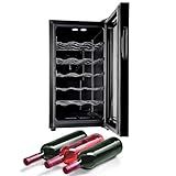 Adega De Vinhos Bebidas Climatizada 18 Garrafas Display Temperatura Com Sistema Termoelétrica Bivolt
