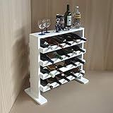Adega Decorativa Piso Prateleira Para Vinhos E Bebidas 20 Garrafas Branco Laca