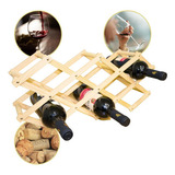 Adega Garrafeiro Vinho 10 Garrafas Madeira Retrátil Rack