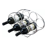 Adega Oval 6 Garrafas Vinho Espumante Porta Suporte Cromada