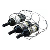 Adega Oval 6 Garrafas Vinho Espumante Porta Suporte Cromada
