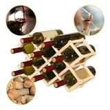 Adega Para Vinhos Retrátil Suporte para 8 Garrafas Madeira