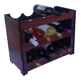Adega Rústica Pequena Suporte 12 Garrafa Rack Madeira Vinho