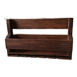 Adega Suporte Porta Garrafa Madeira Rustica 5 Garrafa E Taça