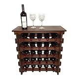 Adega Vinho Madeira 25 Garrafas Tipo Mesinha Cor Imbuia C05 Cevey Adegas E Artesanatos