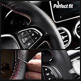 Adequado Para Peugeot 308 2007 2013 Capa De Volante Costurada à Mão Capa De Volante Preta Peças De Carro Couro Antiderrapante 