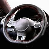 Adequado Para VW Golf 6 VI GTI 2009 2014 Capa De Volante Costurada à Mão Protetor De Volante De Couro Capa De Roda Para Carro Antiderrapante