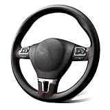 Adequado Para VW Jetta 6 2009 2014 Capa De Volante Costurada à Mão Protetor De Volante De Couro Capa De Roda Para Carro Antiderrapante