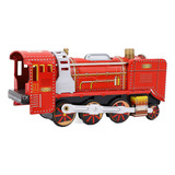 Adereço Fotográfico Vintage Wind Up Tin Toy Red Train Head P