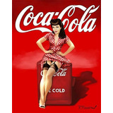 Adesivo - Pin Up Coca Cola - Art & Decor - 33 Cm X 48 Cm