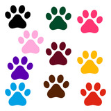 Adesivo 100 Patinhas Gato Cachorro Pet Cores Variadas 4cm F Cor Colorido