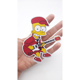 Adesivo Acdc Bart Simpsons Guitarra 15x12cm Prova Dágua