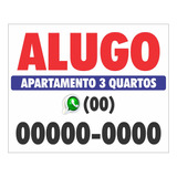 Adesivo Alugo Apartamento 3 Dorms   50x40cm Personalizado