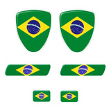 Adesivo Bandeira Brasil Emblema Escudo Placa
